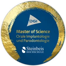 Siegel: Master of Science Orale Implantologie und Parodontologie (DGI, Steinbeis-Hochschule)
